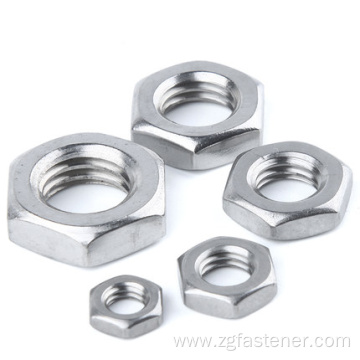 M10 stainless steel hex thin nuts